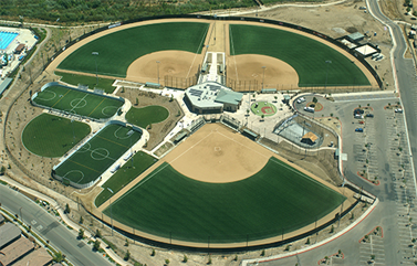 Aerial view of Santee sports complex